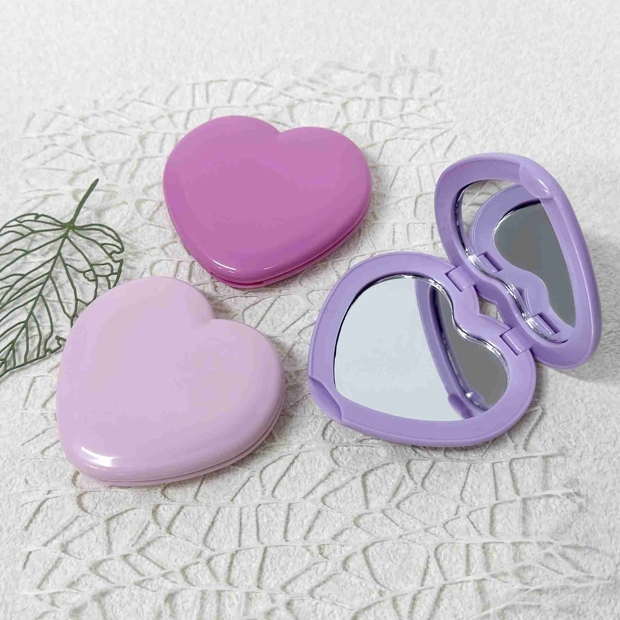 Heart Shaped Folding Handheld Mirror 1X/2X Amplified Double Sided Makeup MirrorM240722