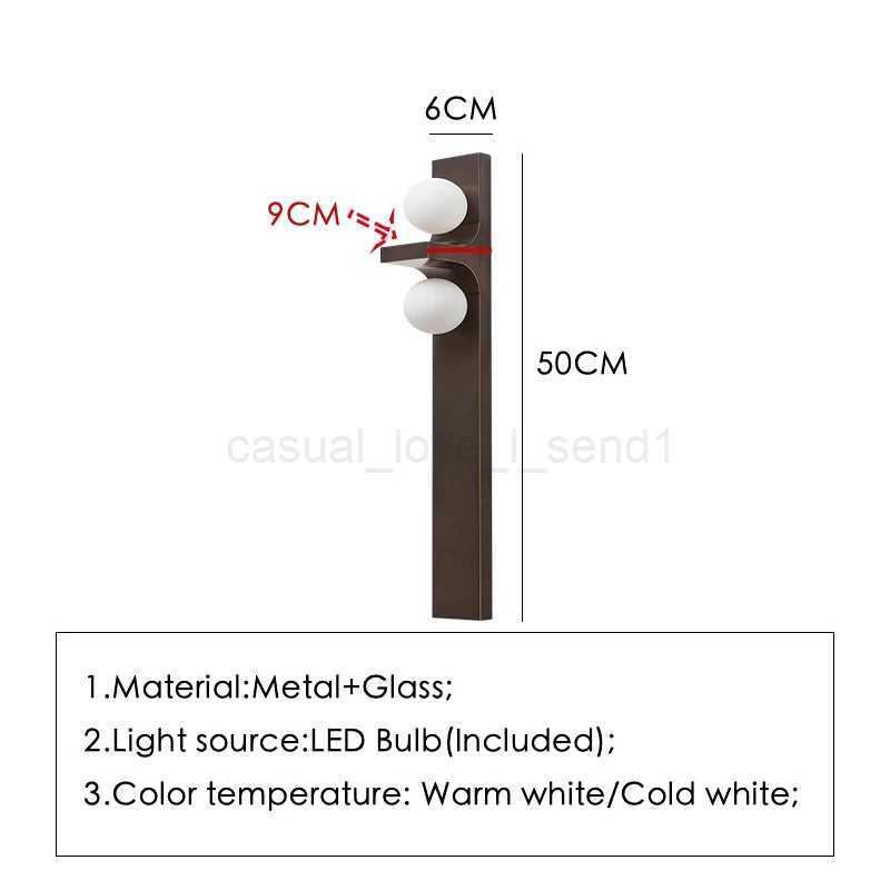 Long Wall Lamp Brushed Metal Quality Beside Light Sconce Home Decoration Minimalist Creative Double Head Wall lamp LED LightingCL240722