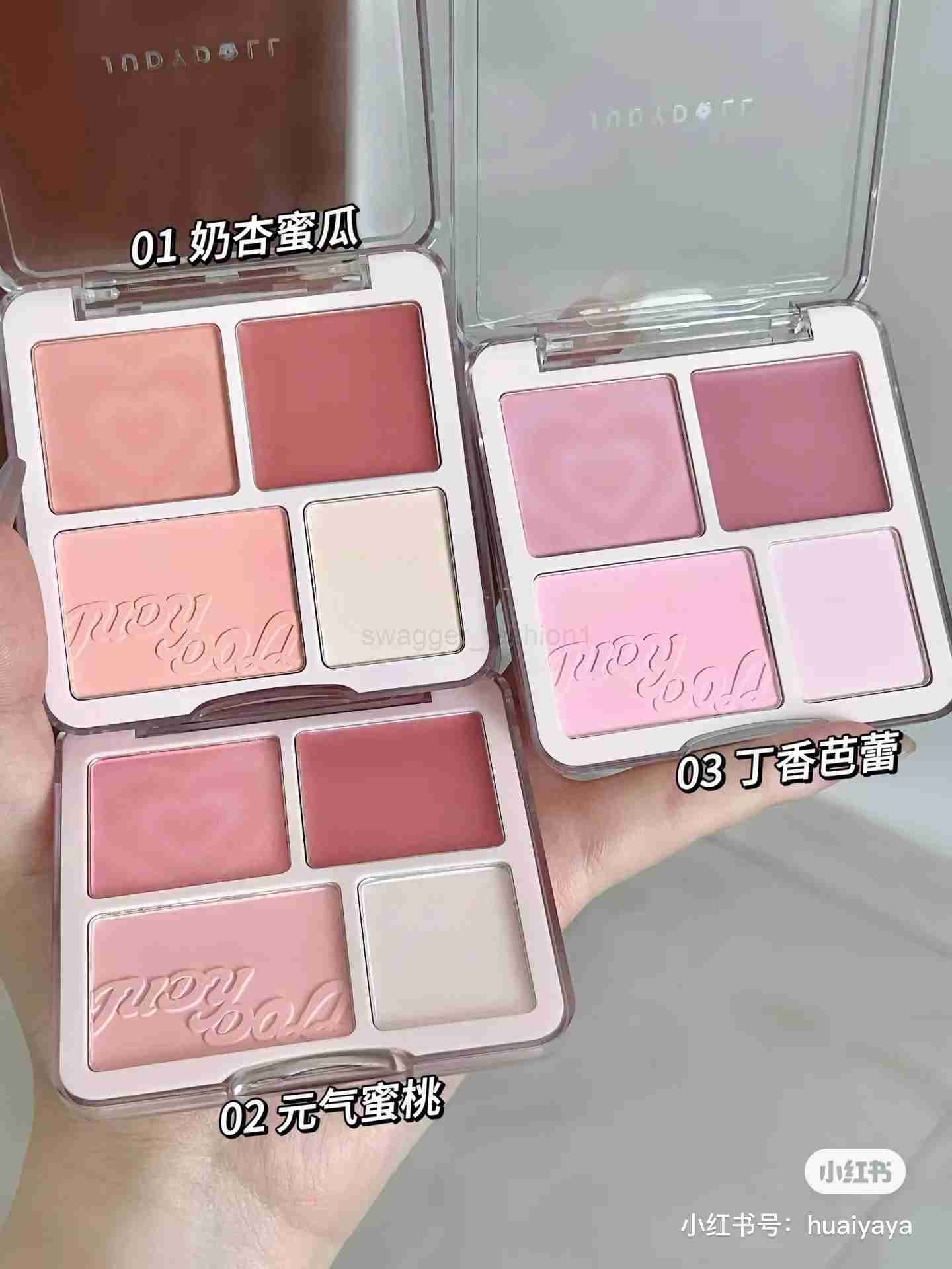 Judydoll 4 Color Blush Palette Expanding Color Matte Brightening Blush Cream Powder Blush MudB240722