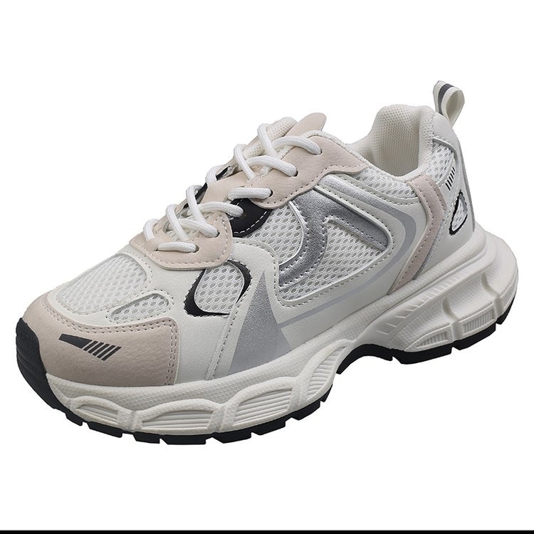 Mesh breathable sports shoes, new fly woven casual women's shoes, fashionable and trendy women's shoes, thick soled mesh shoes, Korean versi