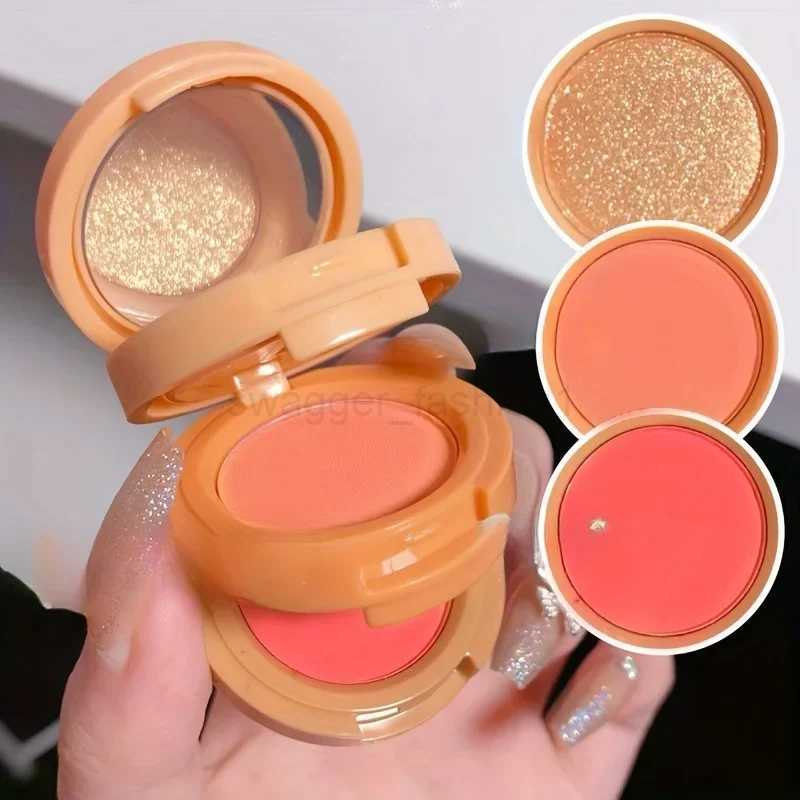 3 In 1 Peach Blush Contour Shadow Palette Matte Glitter Pigment Highlight Makeup Palette Eyebrow Nose Shadow Powder CosmeticsB240722