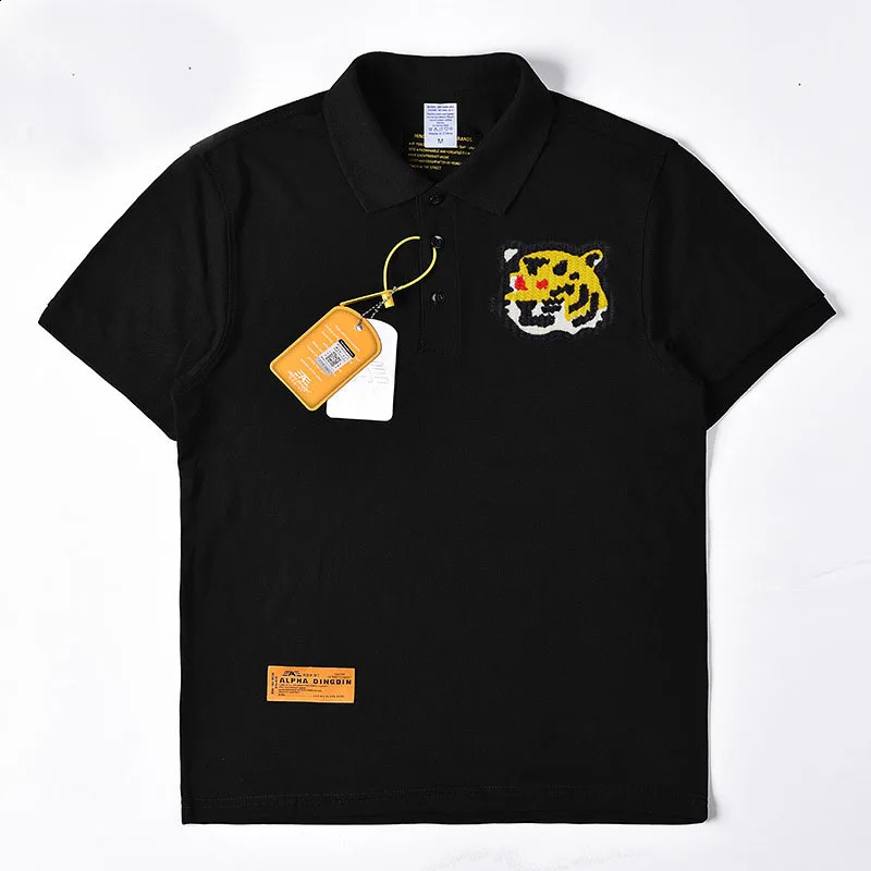 Mens Polo Shirt Tiger Head Embroidery Short Sleeved T-shirt Summer Lapel Half Sleeve T shirts for Male 240712