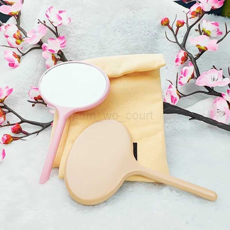Eyelash Extension Handheld Makeup Mirror Oval Makeup Vanity Mirror With Handle Hand Mirror SPA Salon Compact MirrorsM240722
