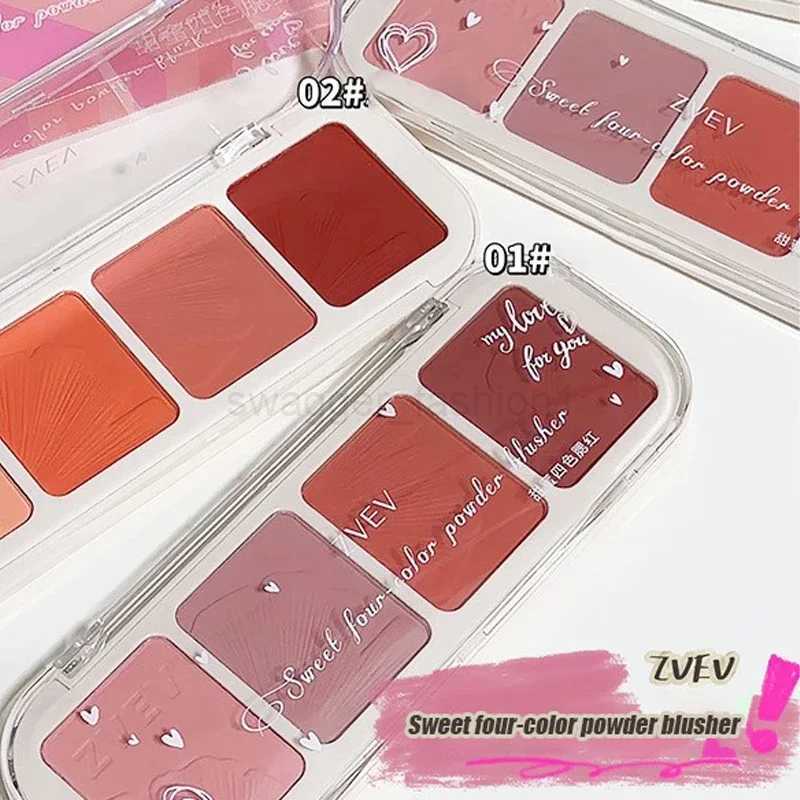 Low Saturation Smoky Pink Blush High Pigment Powder Eyeshadow Blusher Matte Brighten Contour Palette 4Color Mixed Korea CosmeticB240722