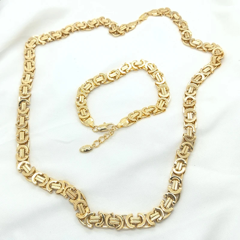 Italian necklace African jewelry set gold-plated copper bracelet Dubai gift fashion party engagement jewelry 240710
