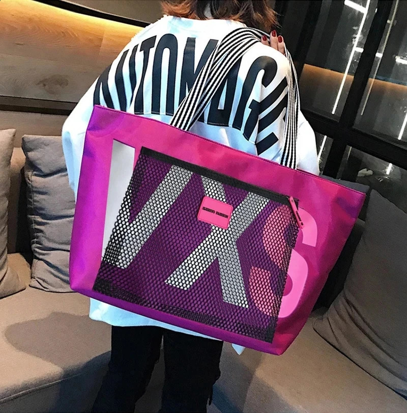 aliwood Arrivals Letter Women Shoulder Bags Trendy Waterproof Tote Beach Bag Large Capacity Female Travel Shopping bags 240813