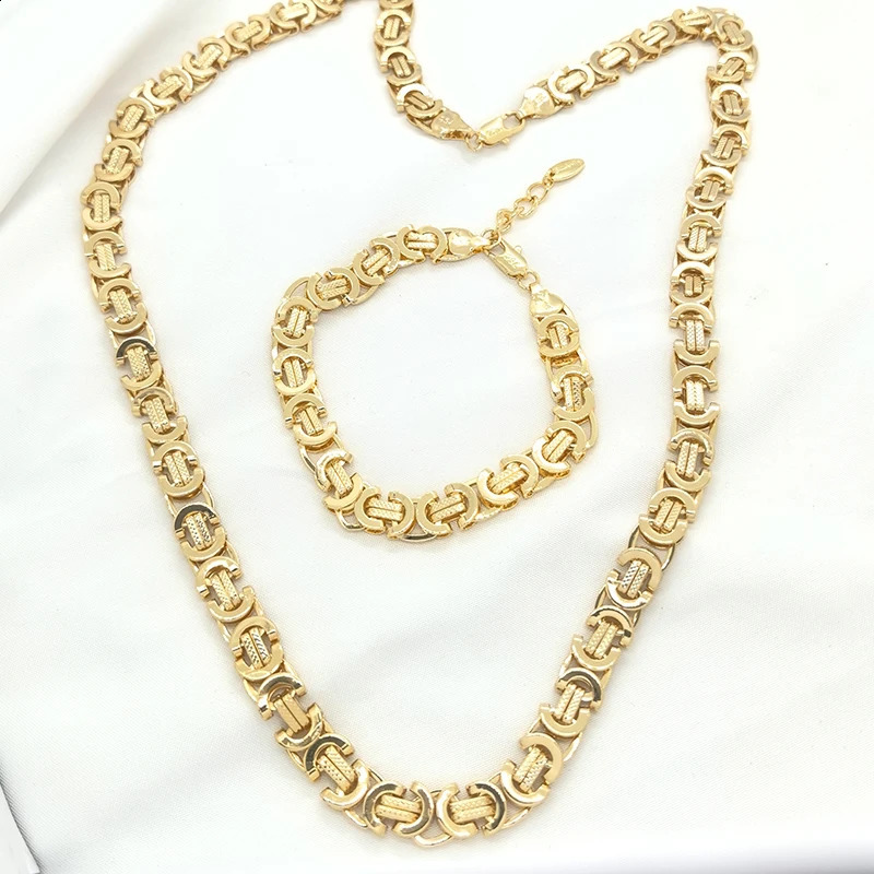 Italian necklace African jewelry set gold-plated copper bracelet Dubai gift fashion party engagement jewelry 240710