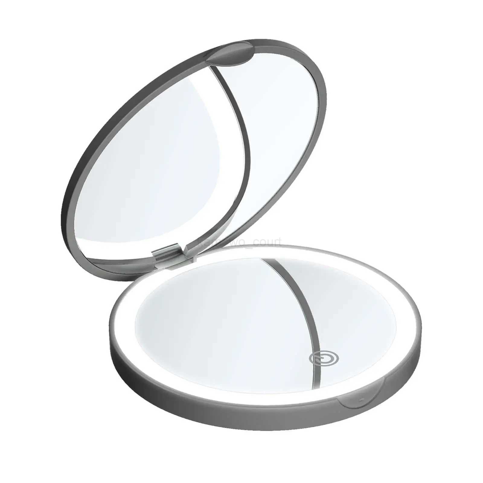 Lighted Travel Mirror 2x Magnification with Light Folding LED Compact Mirror for Travel Pocket Purse Women Girls ValentineS DayM240722 - view 4
