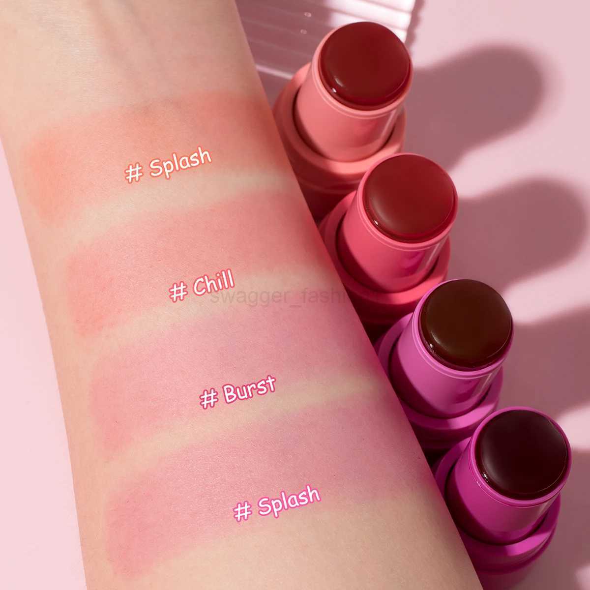 Cooling Water Jelly Tints + Lip Stain Waterproof Long-Wearing Aloe Moisturize Berry Lip Cheek Tint Hot Pink Jelly Blush StickB240722