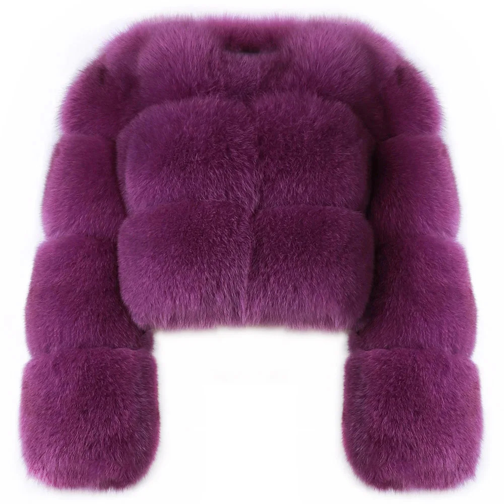YOLOAgain Plus Size 8XL Women Winter Coats Natural Fox Fur Jacket Ladies Cropped Fur Jacket Outerwear 240716