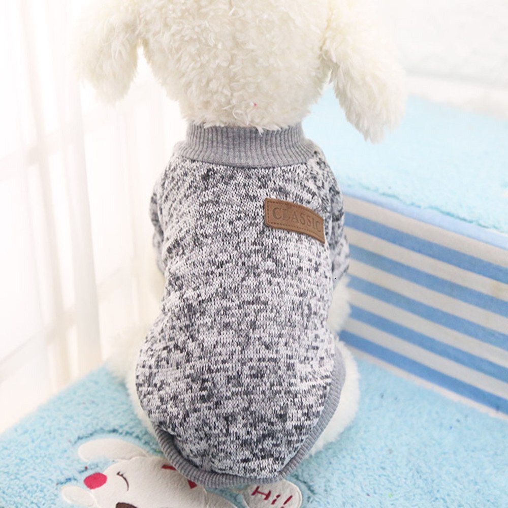 Classic Sweater Sweatshirt, Soft Fleece Coat for Small,Medium Dog,Warm Pet Dog Cat Clothes,Soft Puppy Customes 2 Color