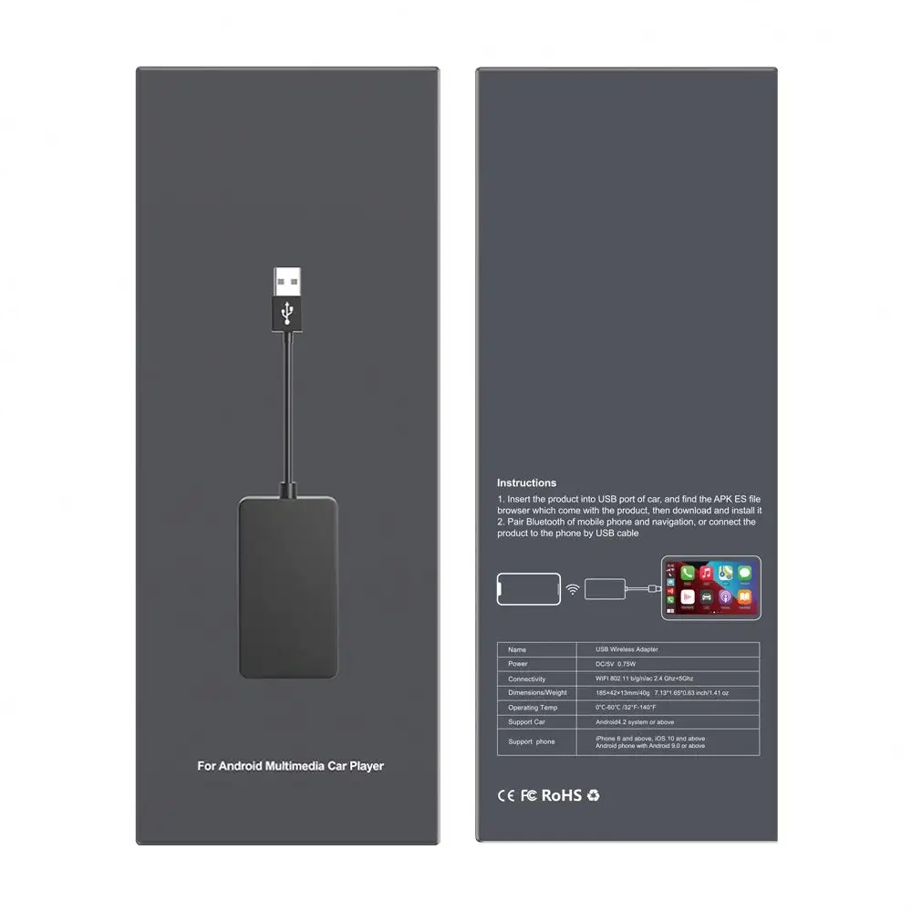 Carlinkit 2 in 1 wireless carplay box adapter dongle ios carplay android auto hi-care wireless phone link smart car Electronics