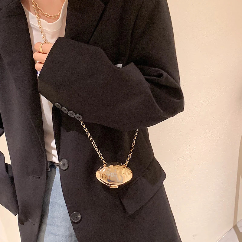 Mini Lipstick Bag Decorate Womens Shoulder Chain Crossbody Handbag and Purse Fashion Shell Female Clutchs 240906