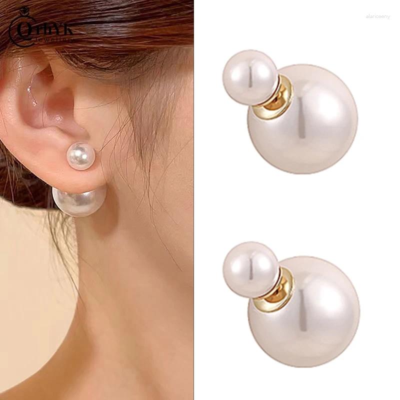 Stud Earrings Fashion Double-sided Big Small Pearl Ball For Women Temperament Elegant Ladies Party Banquet Jewelry