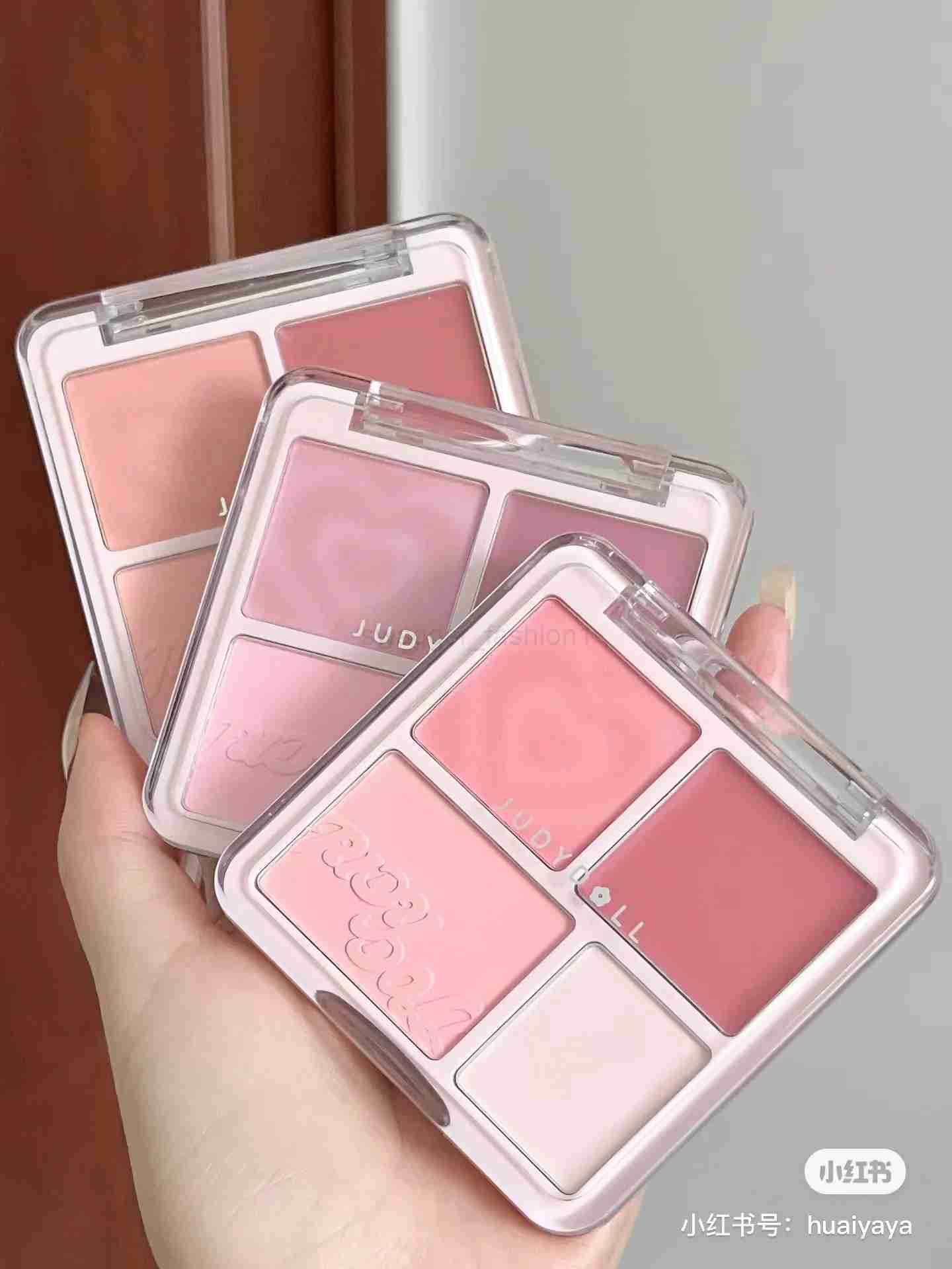 Judydoll 4 Color Blush Palette Expanding Color Matte Brightening Blush Cream Powder Blush MudB240722