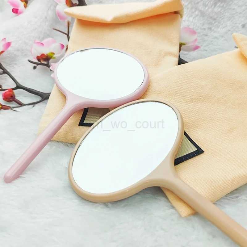 Eyelash Extension Handheld Makeup Mirror Oval Makeup Vanity Mirror With Handle Hand Mirror SPA Salon Compact MirrorsM240722