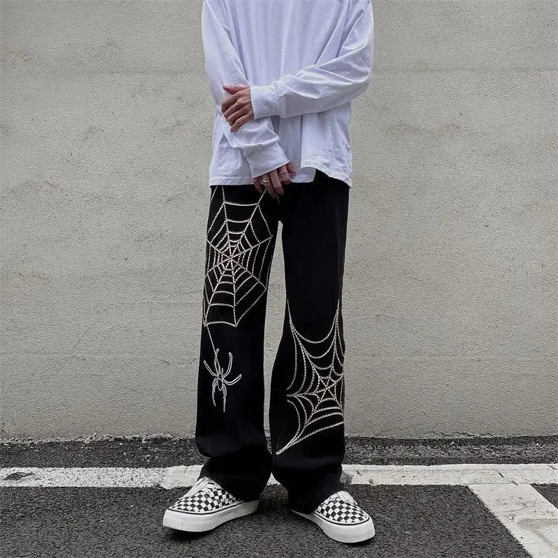 Streetwear Y2k Pants Anime Sweatpants Male Wide Leg Oversize Pants Men Techwear Baggy Straight Trousers 240716