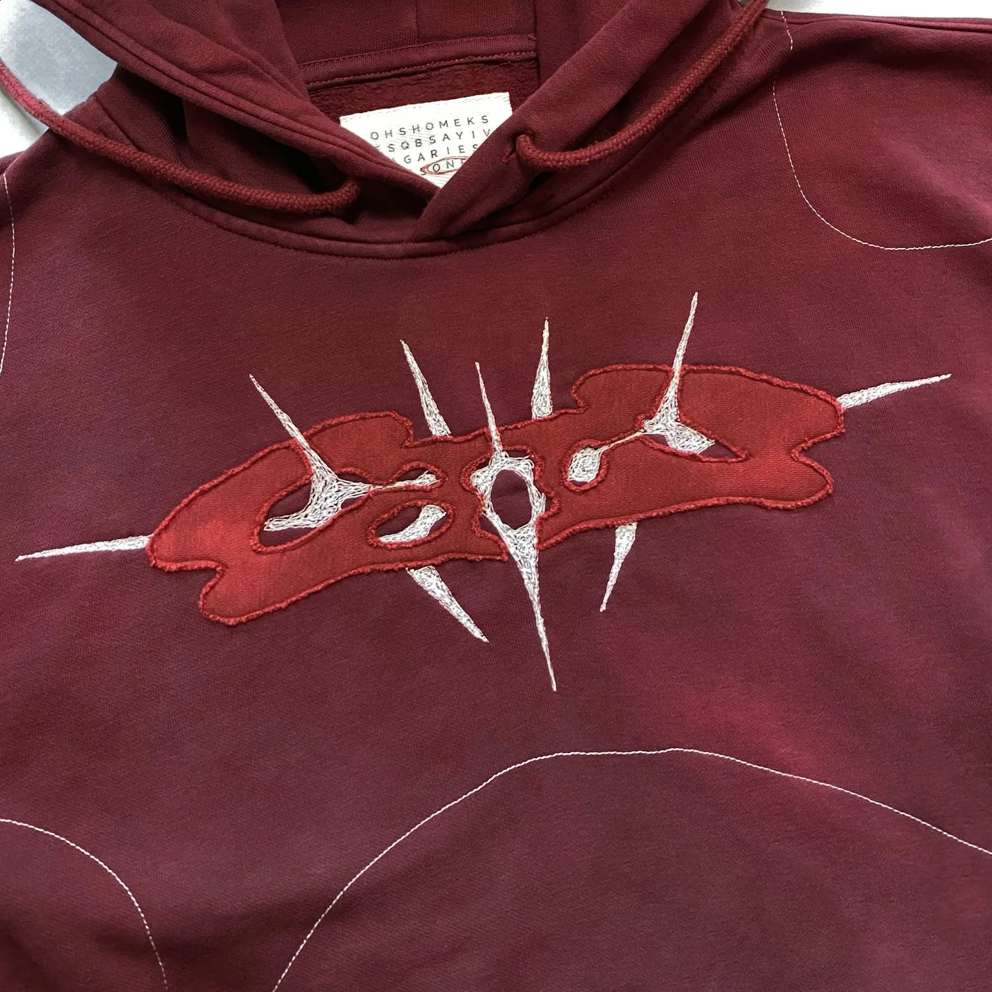 Womens retro cherry hoodie fashionable streetwear Y2k Gothic pattern embroidered zipper oversized patch work sweater mens clothing 240816