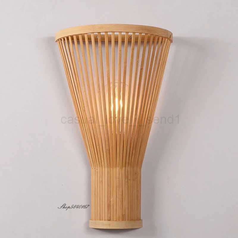 New Modern Wooden Wall Lamp Lights Creative Bamboo Sconce Wall Light for Living Room Bed Room Loft Wall Decor Lighting E27 LampsCL240722
