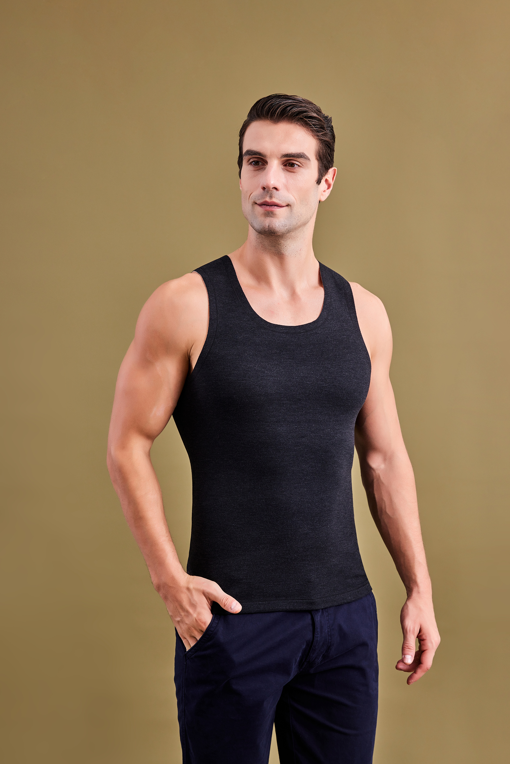 Men's thermal vest for winter slimming, warmth and mosquito prevention 24S08