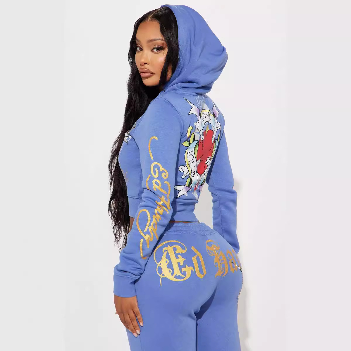 Womens designer suit Y2K Printed Fashion Casual Sports Set New Hoodie Set and Sporty Letter Printed Long Sleeved Zip Suit Two Pieces Set