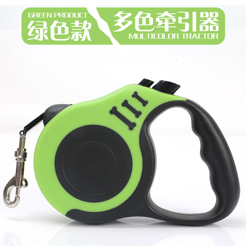 Pet leash with automatic retractable traction device, bone printed dog walking leash, 3m/5m pet supplies