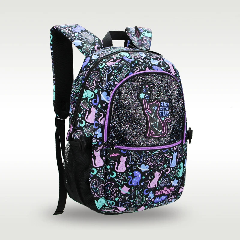 Australia original Smiggle childrens -selg schoolbag female cute high-quality backpack star cat 16 inches 240712 49e1