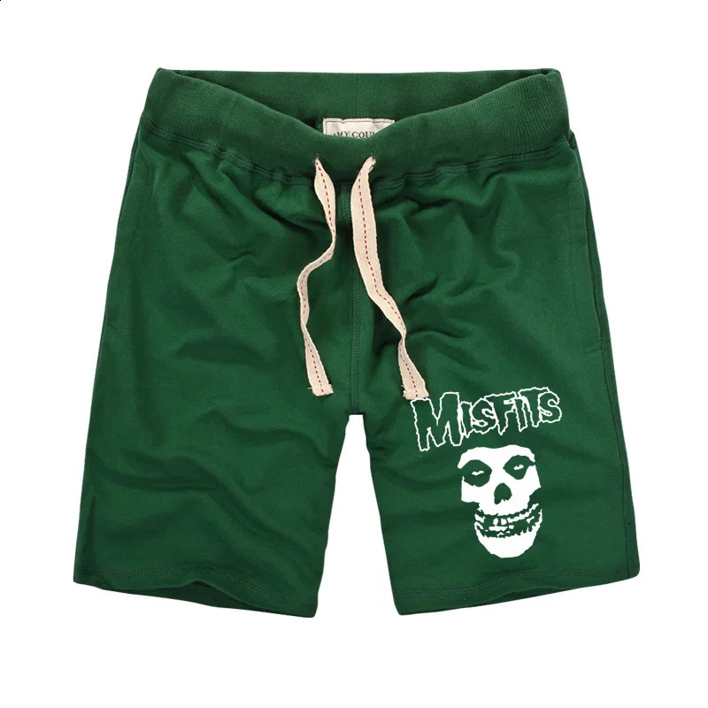 Misfits Shorts high-quality summer fashion skull print mens casual fitness shorts cotton knit shorts Plus size S-2XL 240713