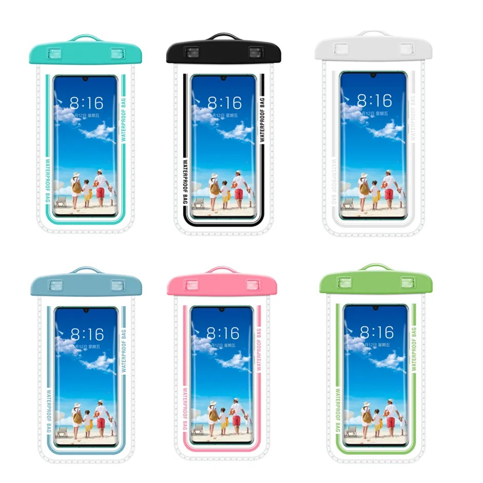 IPX8 PVC Universal Swin Swimming Waterproof Bag Transparent Touch Screen For Below 7.2 inch Phone iPhone 16 15 Pro Max Samsung S24 S25 Xiaomi Redmi Ph