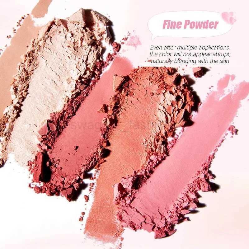 Low Saturation Smoky Pink Blush High Pigment Powder Eyeshadow Blusher Matte Brighten Contour Palette 4Color Mixed Korea CosmeticB240722