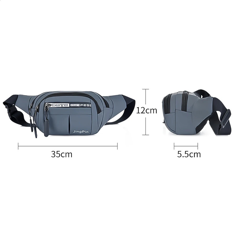 Outdoor Waist Bag Waterproof Bum Running Jogging Belt Pouch Zip Fanny Pack Mobile Phone Oxford Cloth Chest 240722