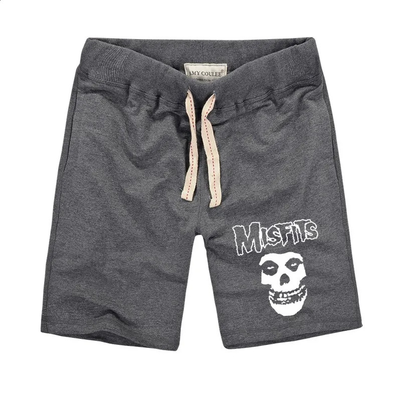 Misfits Shorts high-quality summer fashion skull print mens casual fitness shorts cotton knit shorts Plus size S-2XL 240713