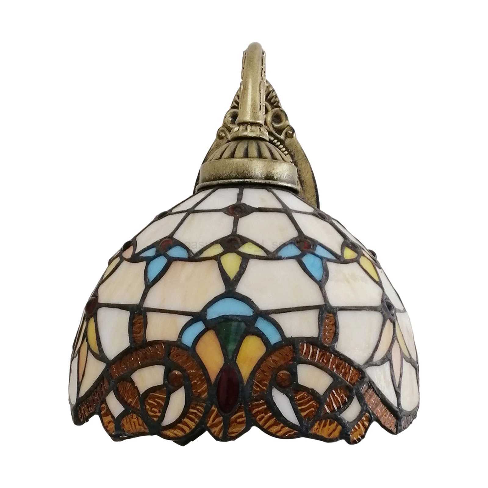 Tiffany Style Beige Dome Glass Wall Lamp Victorian Style For Bedroom Living Room Dining Room Balcony LoftCL240722