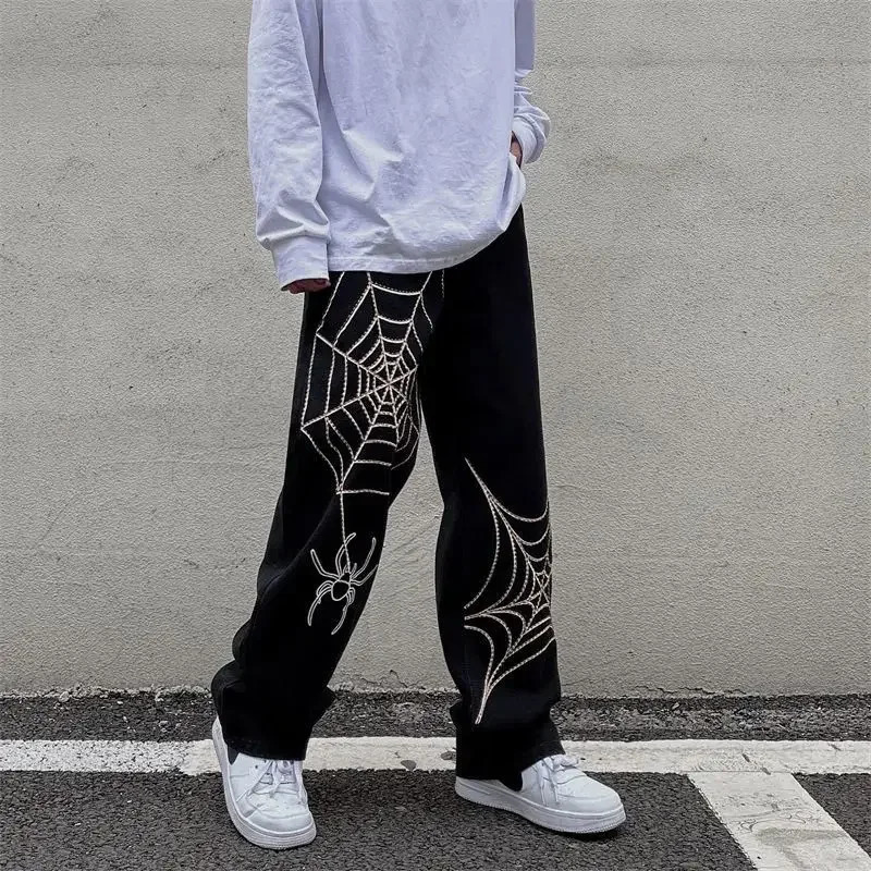 Streetwear Y2k Pants Anime Sweatpants Male Wide Leg Oversize Pants Men Techwear Baggy Straight Trousers 240716