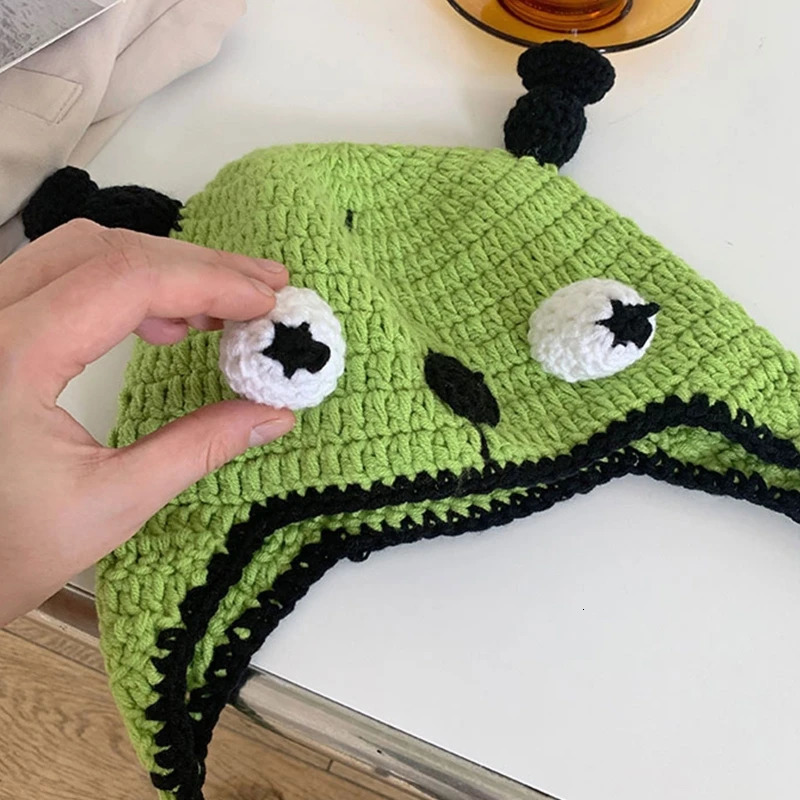 Cartoon Monster Shape Winter Hat Color Matching Media Pioneer Hats for Adult Knitted Keep Warm Hats Unisex Daily Wear 240715