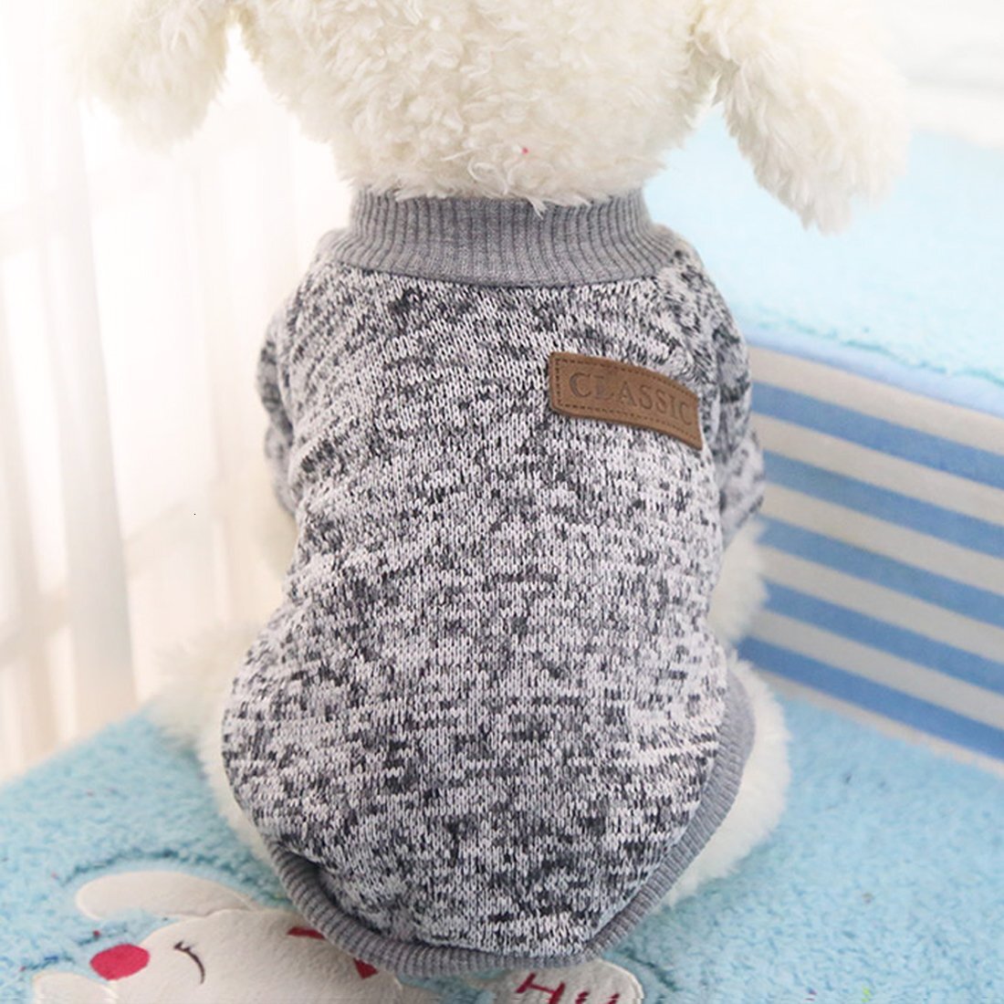 Classic Sweater Sweatshirt, Soft Fleece Coat for Small,Medium Dog,Warm Pet Dog Cat Clothes,Soft Puppy Customes 2 Color