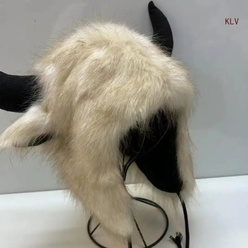 and Warm Cotton Leifeng Hat with Furry Decoration Perfect for Outdoor Activities Adults Women Men Ear Cotton Hat 240715