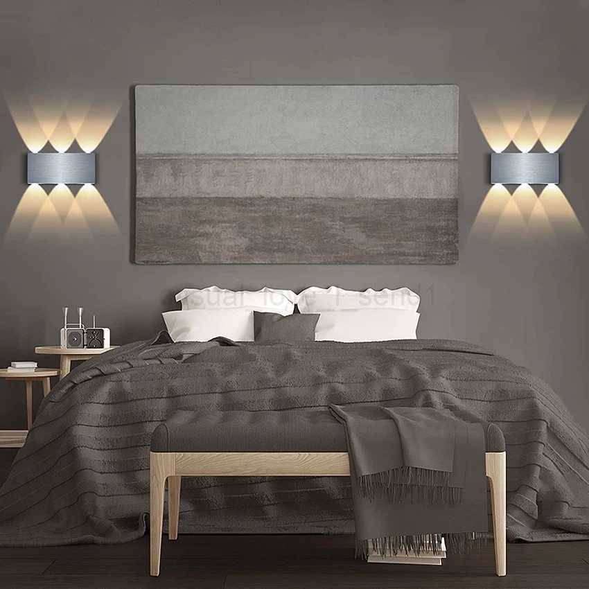 Simple and Creative Wall Lights LED Aluminum Up and down Wall Lamps Home TV Wall Bedroom Bedside Living Room Wall Light FixtureCL240722