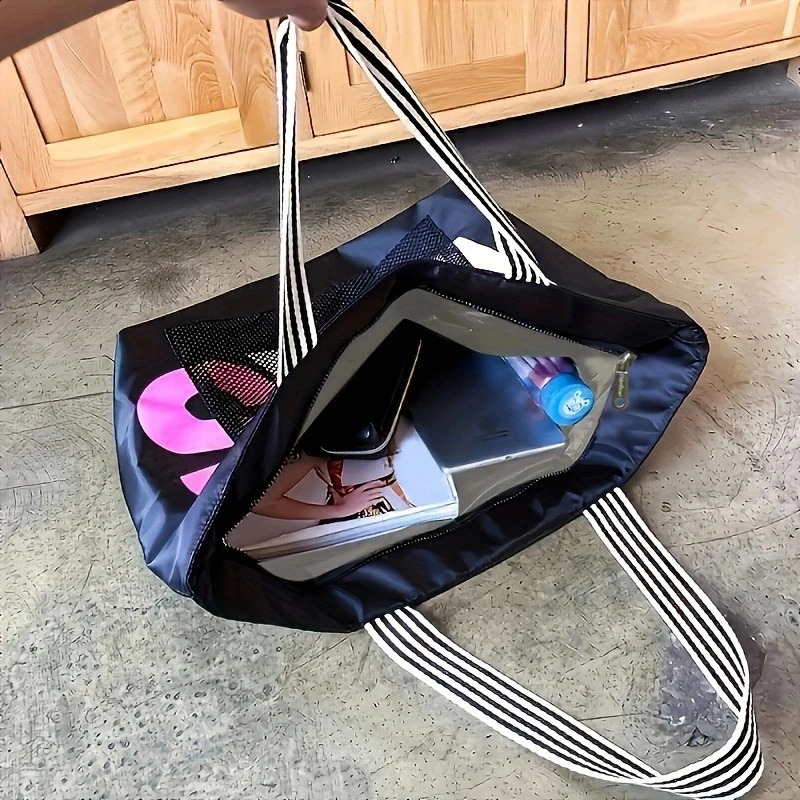 aliwood Arrivals Letter Women Shoulder Bags Trendy Waterproof Tote Beach Bag Large Capacity Female Travel Shopping bags 240813