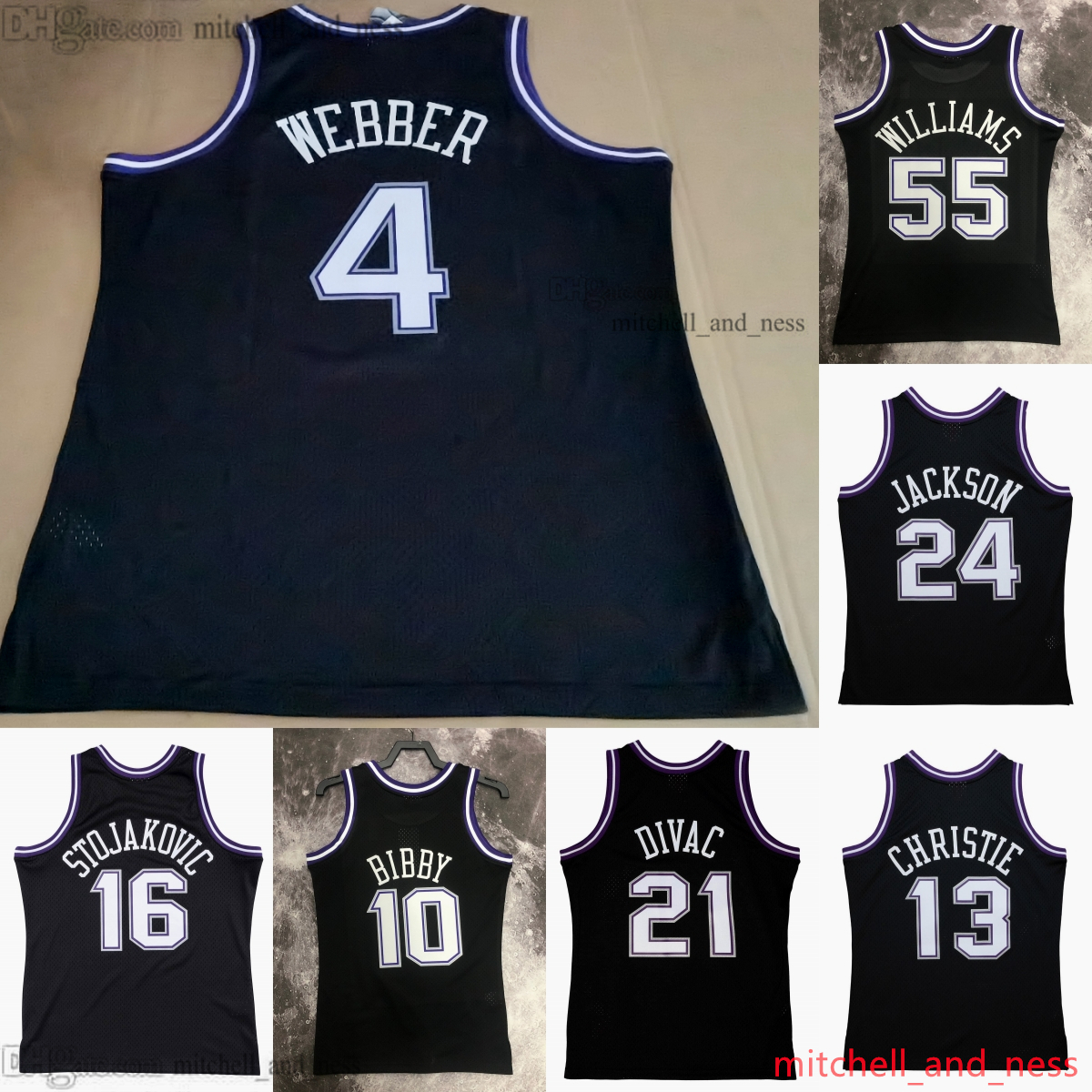Classic Retro 2001-02 Printed Basketball 4 Chris Webber Jersey Vintage 10 Mike Bibby 13 Doug Christie 16 Peja Stojakovic 21 Vlade Divac Jerseys Shirts