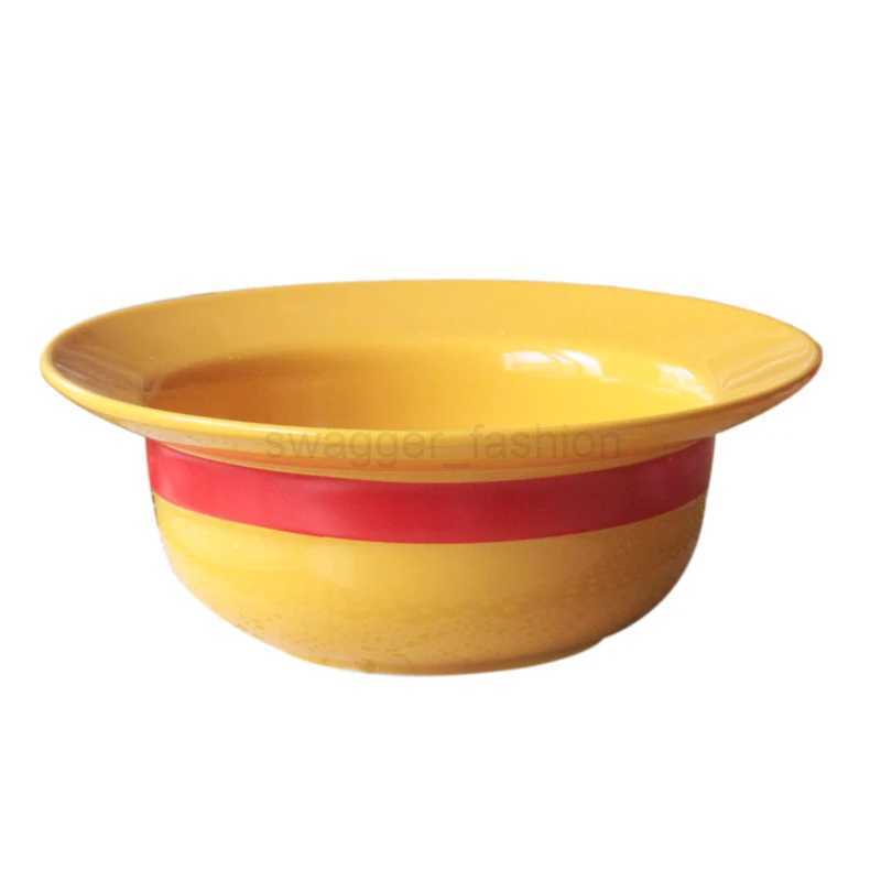 Japanese Enamel Soup Bowls 8 Inch One Pieced Straw Hat Ceramic Bowl Instant Noodle Bowl Ceramic Soup Bowl Rice Dessert BowlB270723 - view 4
