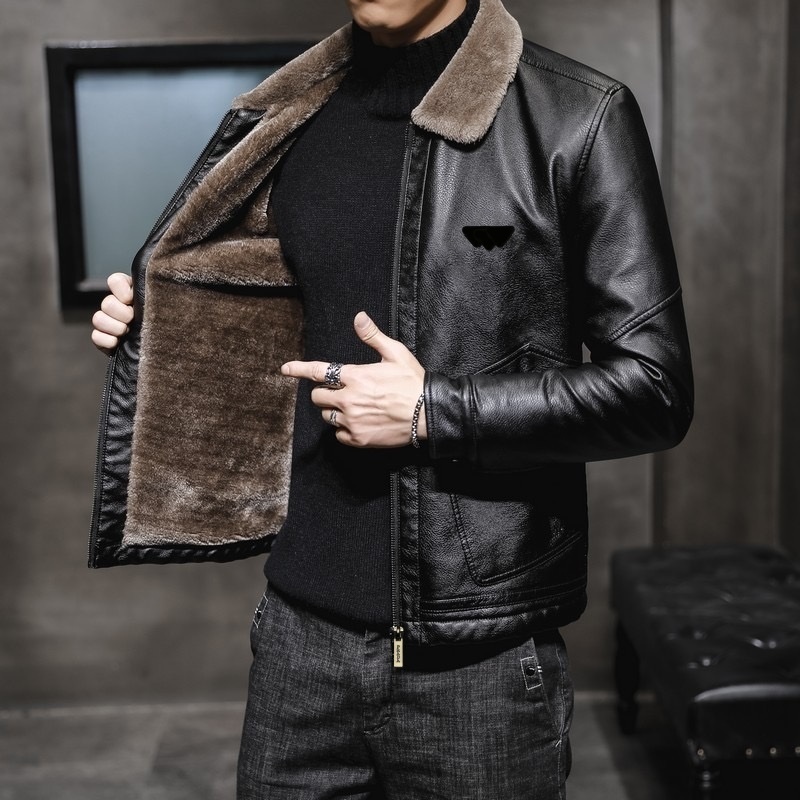 Mens Jackets men's leather jacket designer Plush Faux Leather hoodie classic men Womens letter Coat Outerwear jacket for Couples hooded Windproof Outwear