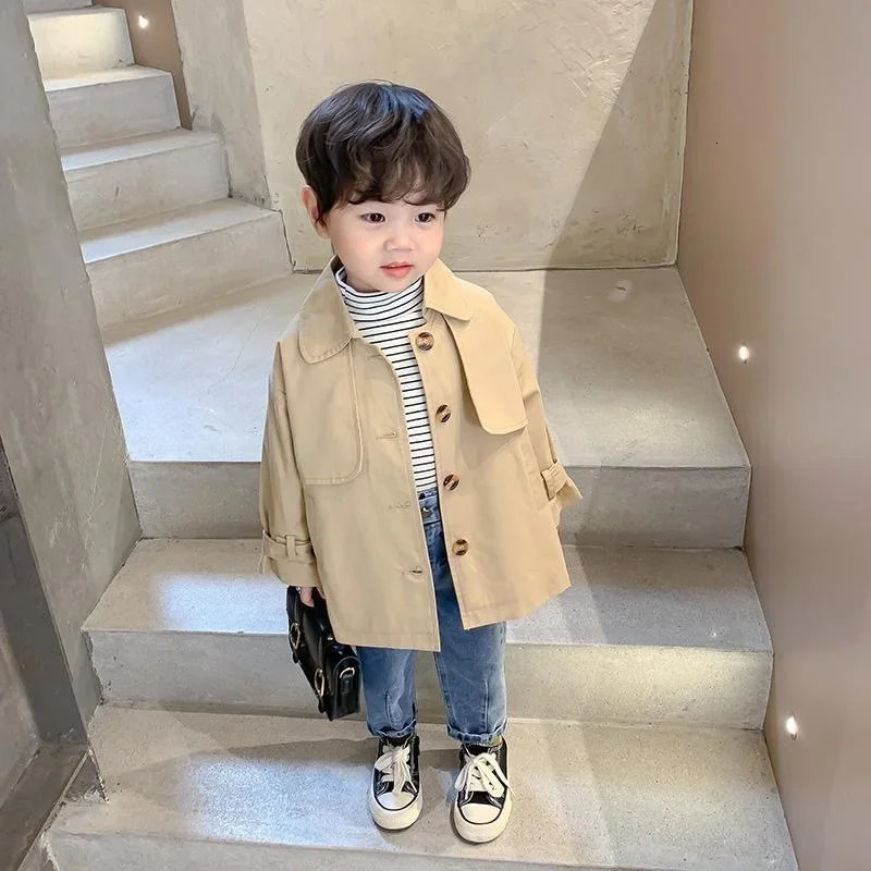 Fashion Baby Girl Boy Trench Cotton Infant Toddler Kid Windbreak Jacket Autumn Spring Child Dust Coat Baby Outwear Clothes 1-7Y 240711