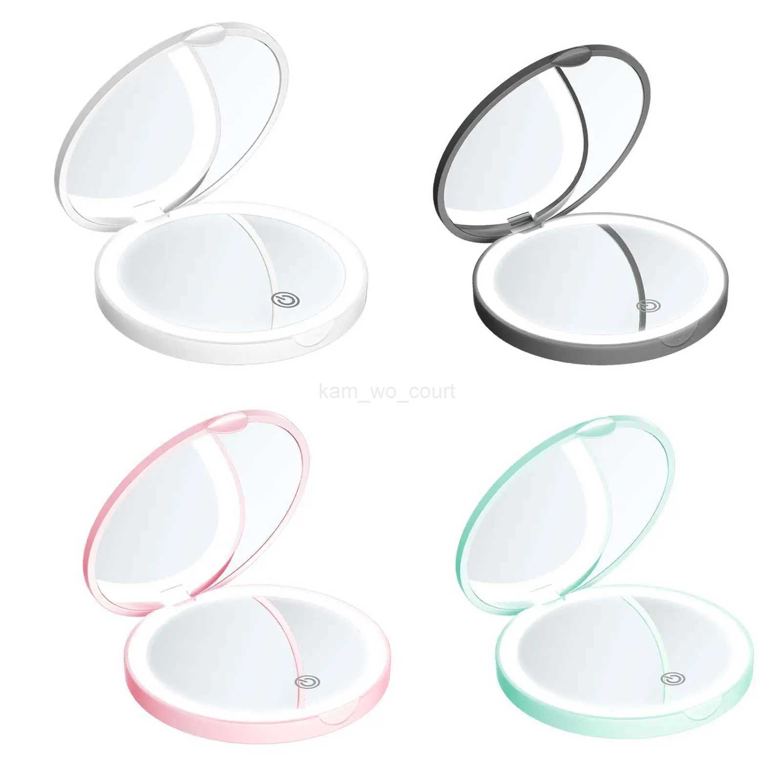 Lighted Travel Mirror 2x Magnification with Light Folding LED Compact Mirror for Travel Pocket Purse Women Girls ValentineS DayM240722 - view 1
