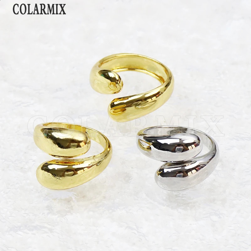 10 Pcs Smooth Metalllic Round Hug style Punk Rings Openable Women Classic Party Gift Fashion Jewelry 6 240713