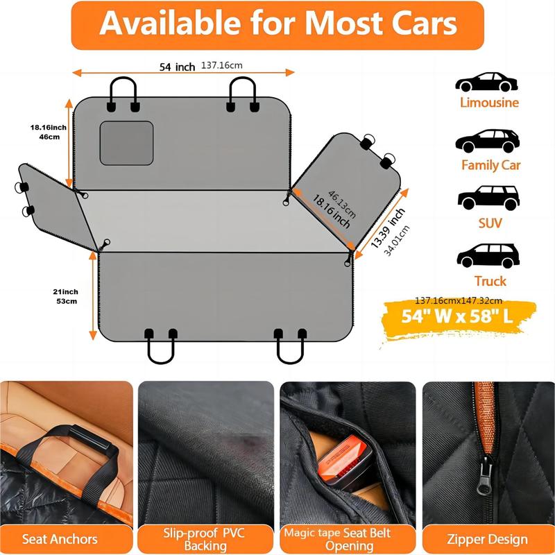 Waterproof Pet Car Seat Protector - Durable Travel Mat with Easy-Clean Surface for Dogs & Cats