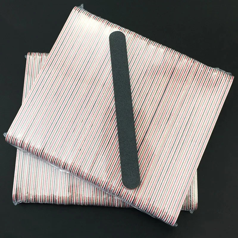 5pcs10pcs Nailfile Professional Nail Buffer Black Sandpaper Strong Straight Lime Angle 100180 Buffing Sanding Files 240713