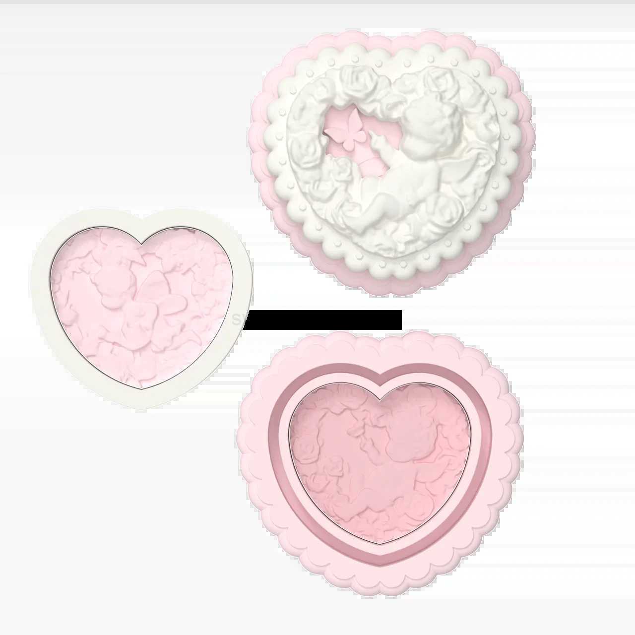Makeup Blush Angel Relief Powder Blusher Double Color Apricot Smoke Cruelty-Free Powder Blush - ShapeContour Highlight FaceB240722