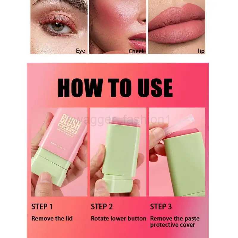 Makeup Blush Stick Waterproof Multi-purpose Facial Nourishing Blush Stick Cheek Natural Blusher Cute Korean Makeup for WomenB240722