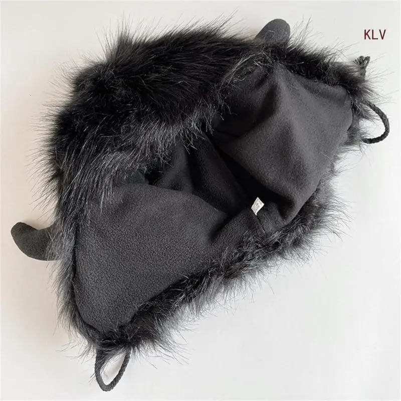 and Warm Cotton Leifeng Hat with Furry Decoration Perfect for Outdoor Activities Adults Women Men Ear Cotton Hat 240715